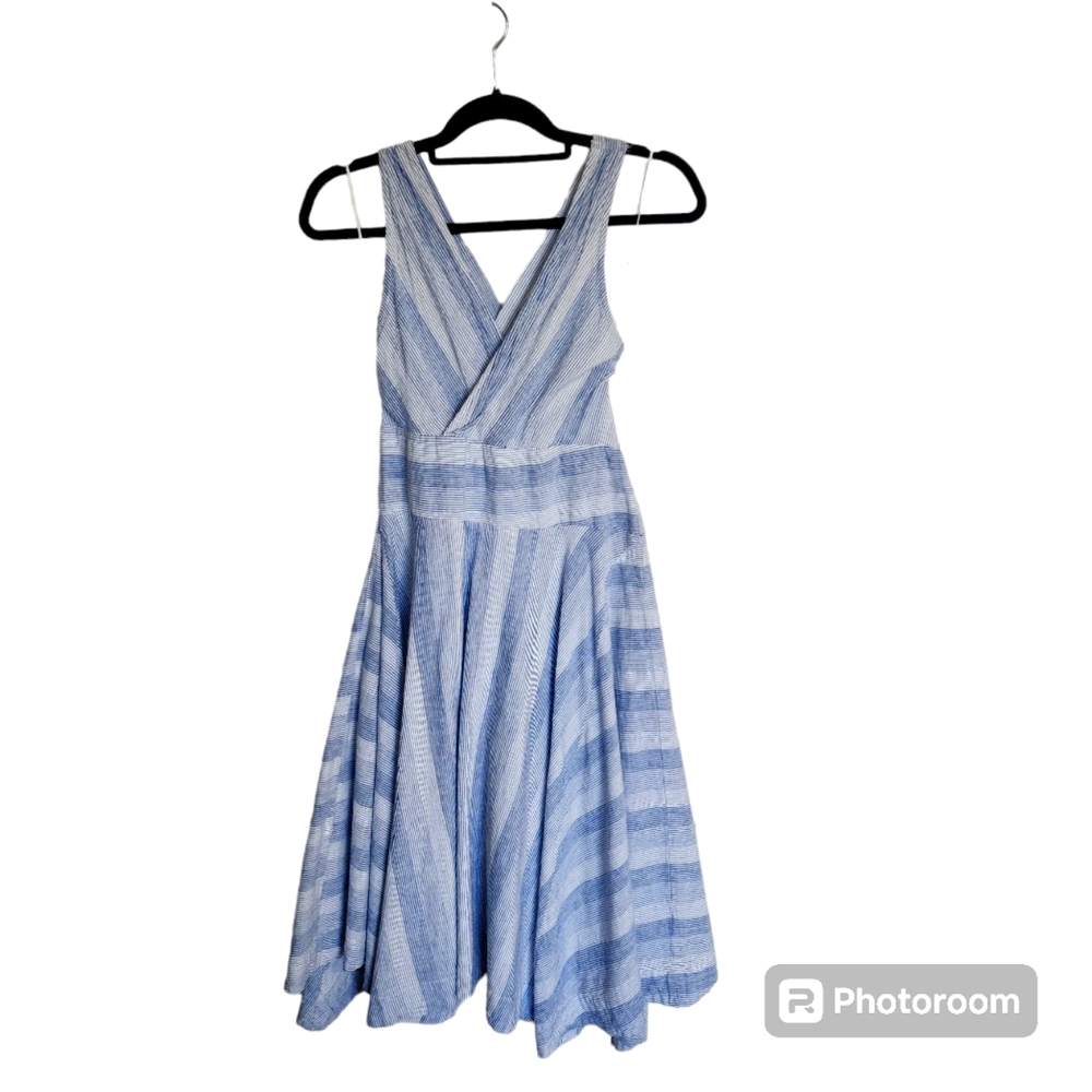 Free People Blue and White Striped Midi Dress